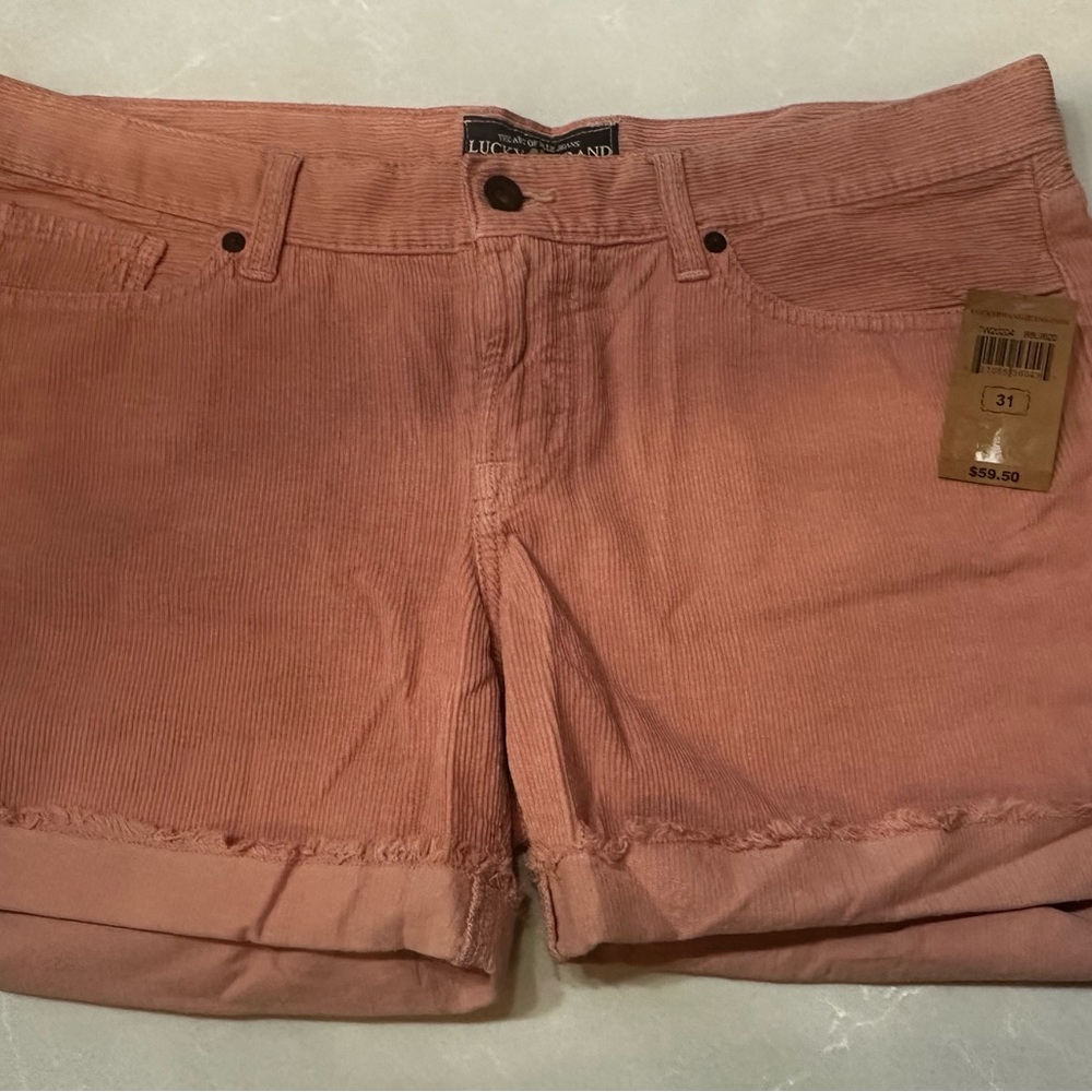 NWT Lucky Brand Pink Corduroy Cuffed Shorts, 12